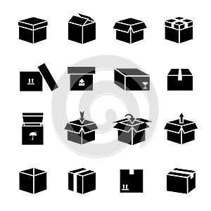 Box vector icons set