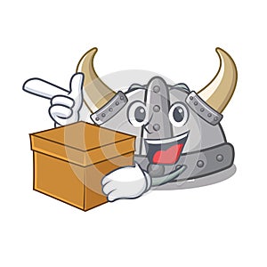 With box viking helmet in the cartoon shape