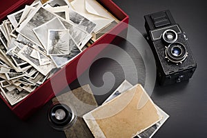 Box with vintage photos