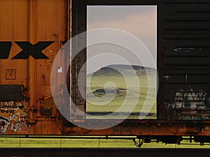 Boxcar close up photo