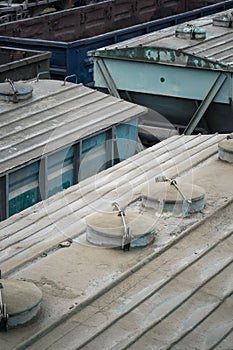 Boxcars in the railway station