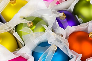 Boxed Christmas decorations baubles