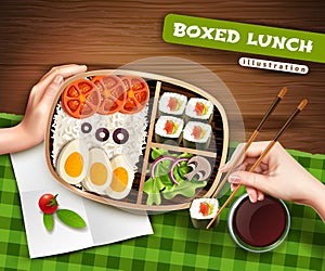 Boxed Lunch Illustration