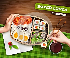 Boxed Lunch Illustration photo