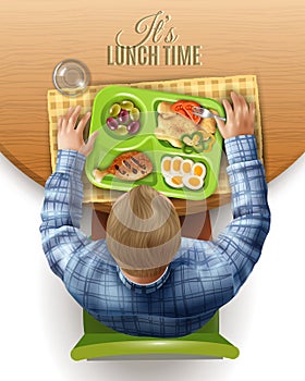Boxed Lunch Man Illustration photo