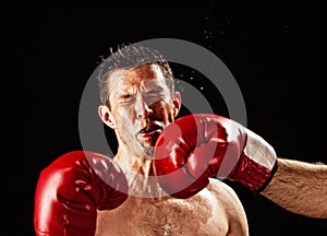 Boxer being hit