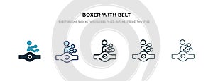 Boxer with belt icon in different style vector illustration. two colored and black boxer with belt vector icons designed in filled