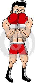 Boxer Boxing Man Muscular Defense Isolated