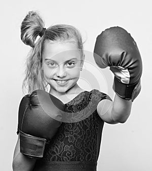 Boxer child workout, healthy fitness. training with coach. Fight. Sport and sportswear fashion. knockout and energy