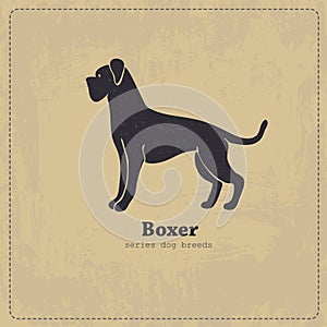 Boxer dog silhouette