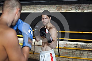 Boxer doing sparring