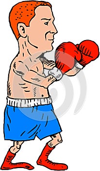 Boxer Fighting Stance Cartoon