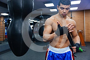 Boxer getting ready for fight