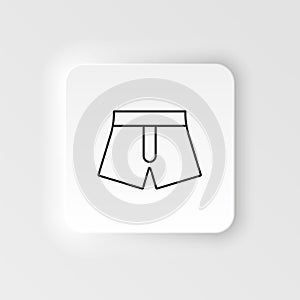 Boxer, hosiery icon. Simple element illustration natural concept. Boxer, hosiery icon. Neumorphic style vector icon