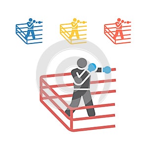 Boxer icon. Skiing. Vector signs for web graphics