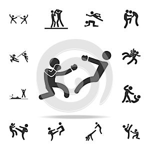 boxer knockdown icon. Set of Cfight and sparring element icons. Premium quality graphic design. Signs and symbols collection icon