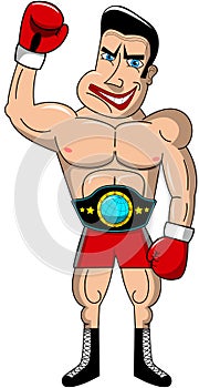Boxer Mad Muscular Championship Belt Isolated