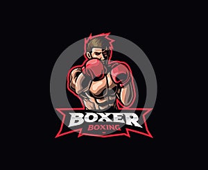 Boxer mascot logo design