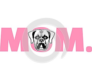 Boxer mom in pink