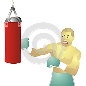 Boxer and punching bag
