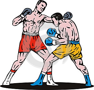 Boxer punching a knockout