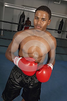 Boxer Ready To Fight In The Boxing Ring