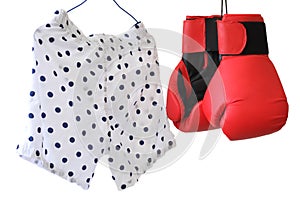 Boxer short and pair of gloves