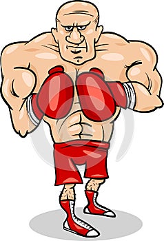 Boxer sportsman cartoon illustration