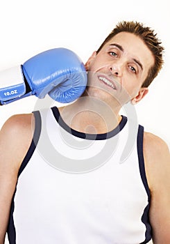 Boxer taking a punch