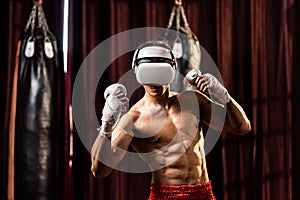 Boxer training utilizing VR technology or virtual reality. Impetus