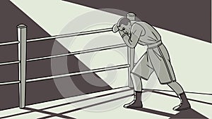 Boxers Fighting in Boxing Ring Intense Match, vector design Generative AI