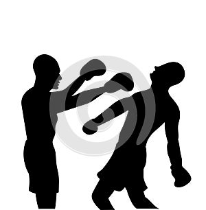 Boxers fighting vector illustration