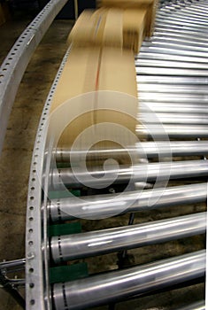 Boxes on a conveyor