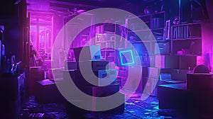 boxes disassembling moving day scene