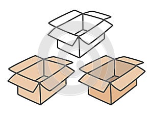Boxes doodle icon simple flat style vector illustration
