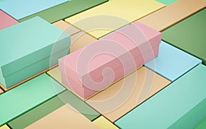 Boxes mockup colorful.Concept for logo,brand,product design.