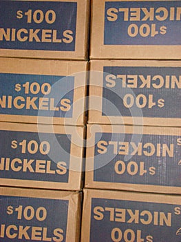 Boxes of nickels photo