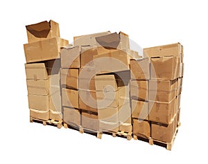 Boxes packs parcels pille isolated