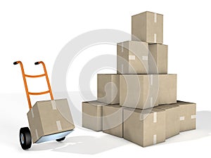 Boxes and Pallet Trucks Courier Delivery