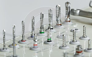 The boxes Plastic set of drills medical Colour-coded