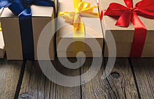 Boxes with ribbon bow gift