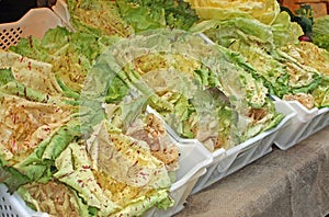 Boxes with seasonal vegetables on sale from greengrocers of the photo