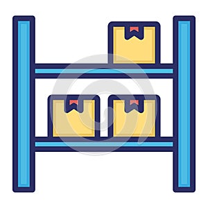 Boxes, storage, delivery, packages fully editable vector icon photo