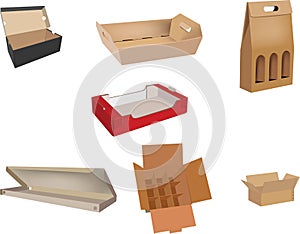 Boxes of various cardboard sizes of various shapes for protection photo