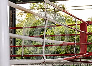 Boxing arena color red and white