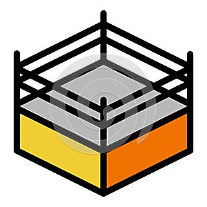 Boxing arena icon, outline style