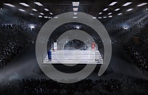 Boxing arena with stadium light