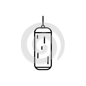 Boxing bag linear vector icon