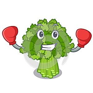 Boxing brocoli rabe isolated in the character photo