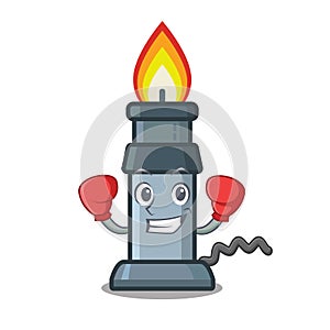 Boxing bunsen burner isolated with the cartoon